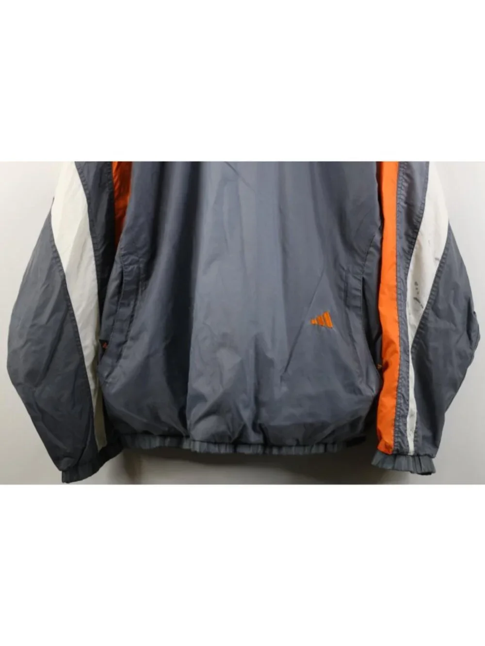 Vintage 90s Adidas Mens Large Sun Faded Color Block Mock Neck Windbreaker Jacket